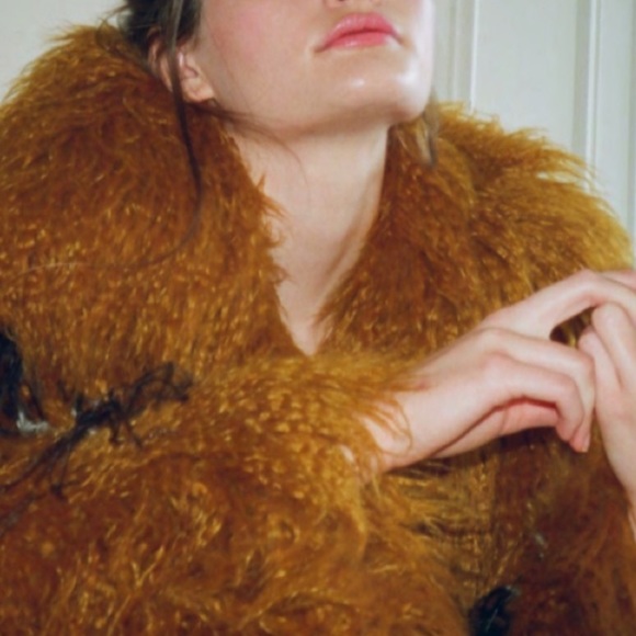 Dries Van Noten 2018 Runway Mustard Faux Shearling Coat - Picture 10 of 16